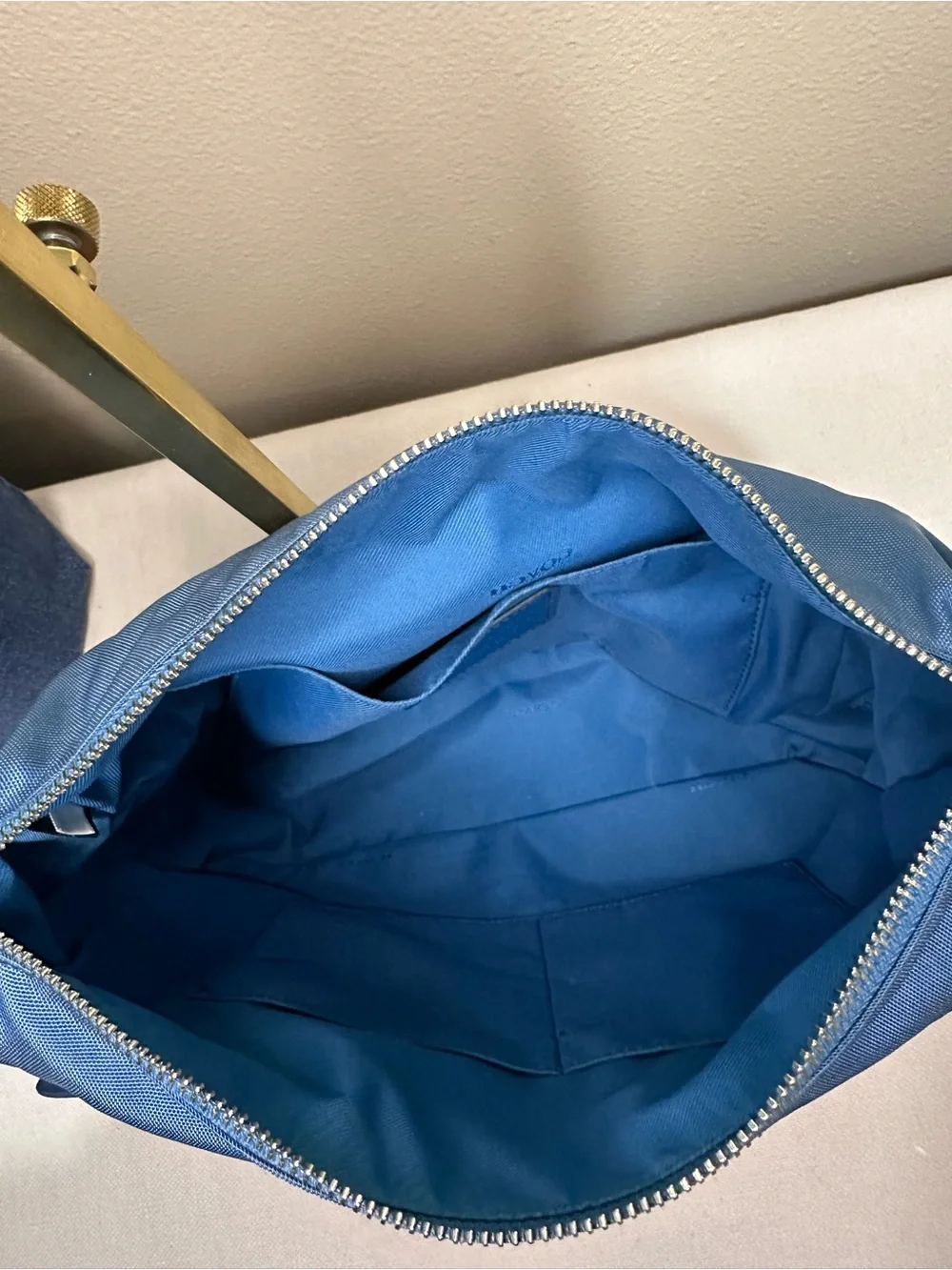 Coach Blue Nylon Crossbody Messenger Bag w Mini Turn Lock